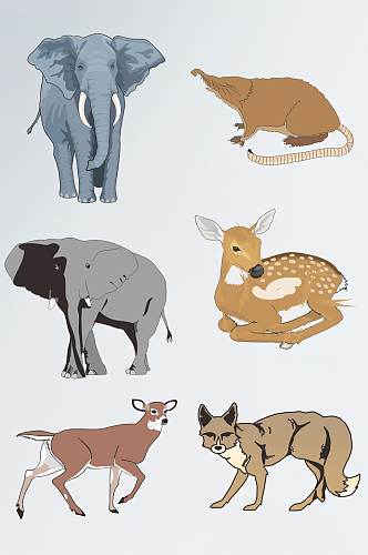 自然动物CDR矢量手绘插画元素