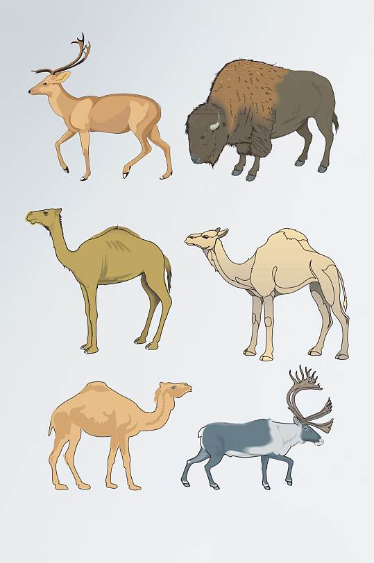 动物麋鹿牦牛骆驼高清矢量cdr格式免扣