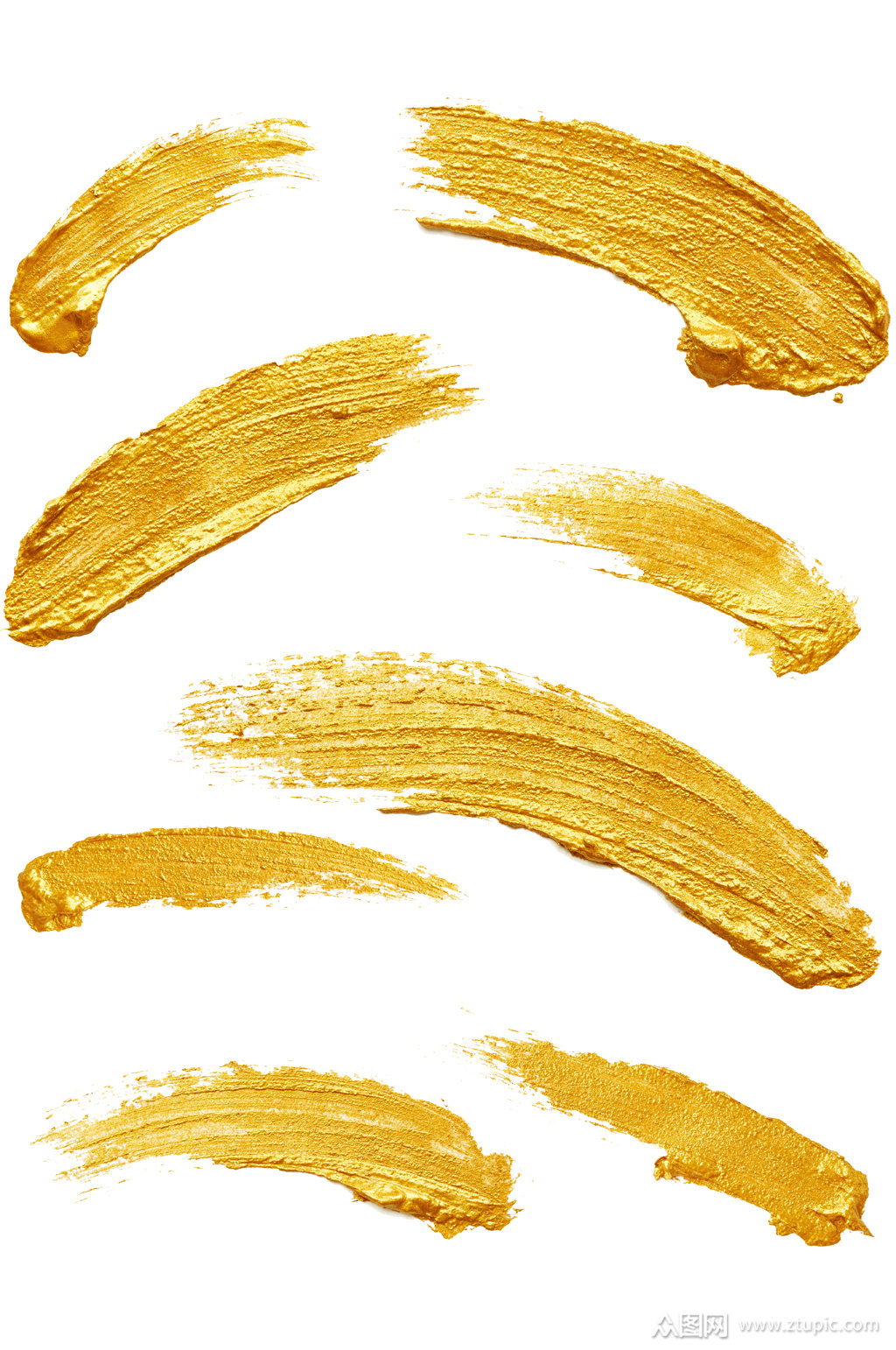大气金色油画笔触笔触素材