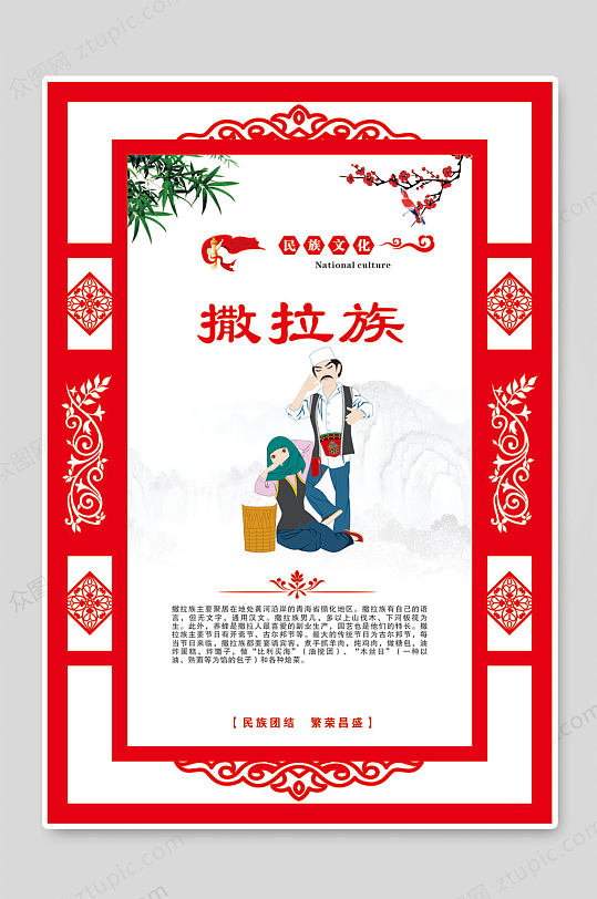 撒拉族民族文化展板