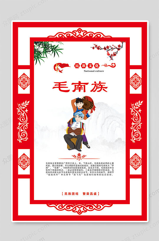 毛南族民族文化展板