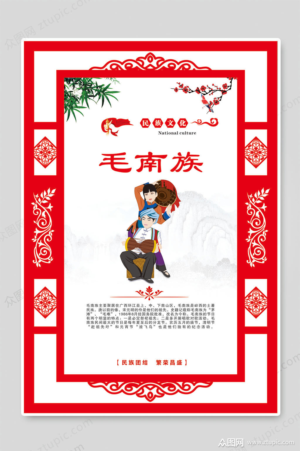 毛南族民族文化展板