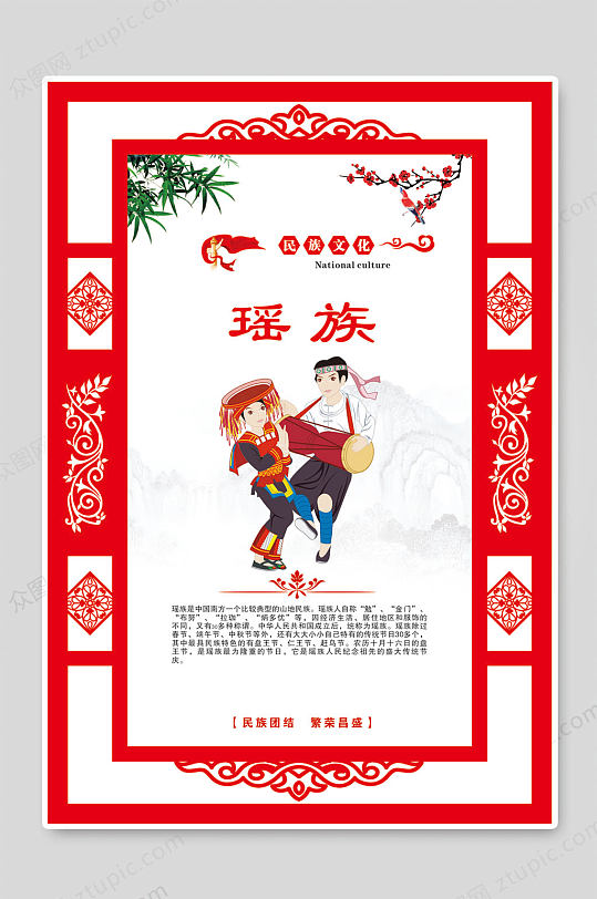 瑶族中华民族展板
