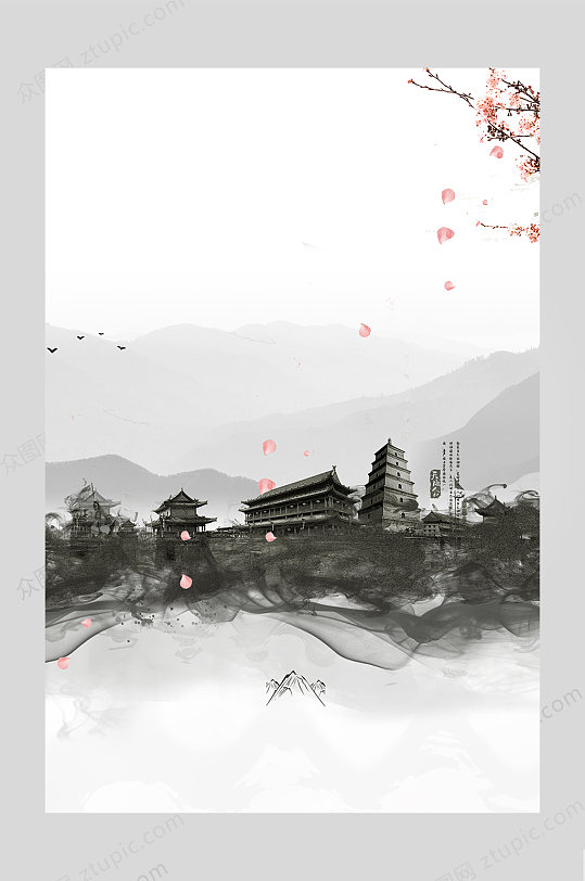 民国风背景手绘背景-众图网