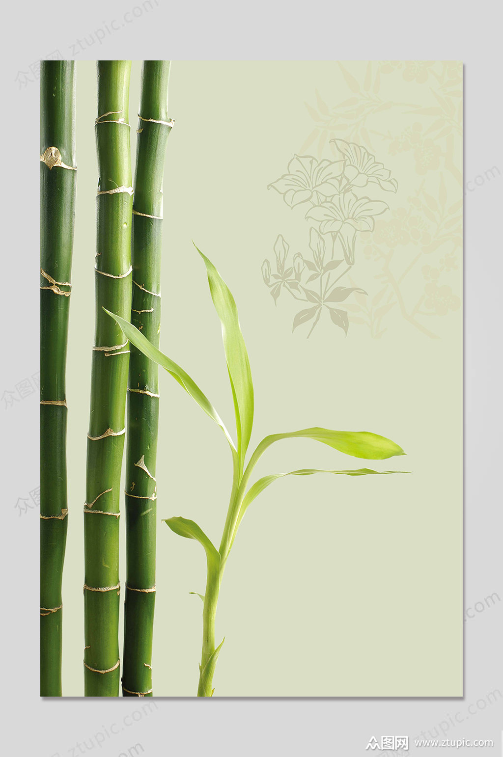中国风简约背景竹子模板下载-编号271345-众图网