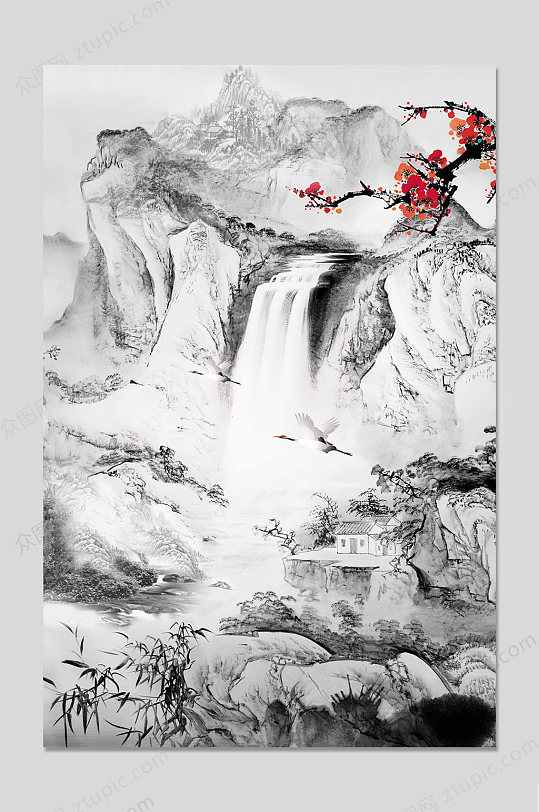 水墨画竹子海报背景图片-水墨画竹子海报背景设计素材-水墨画竹子海报