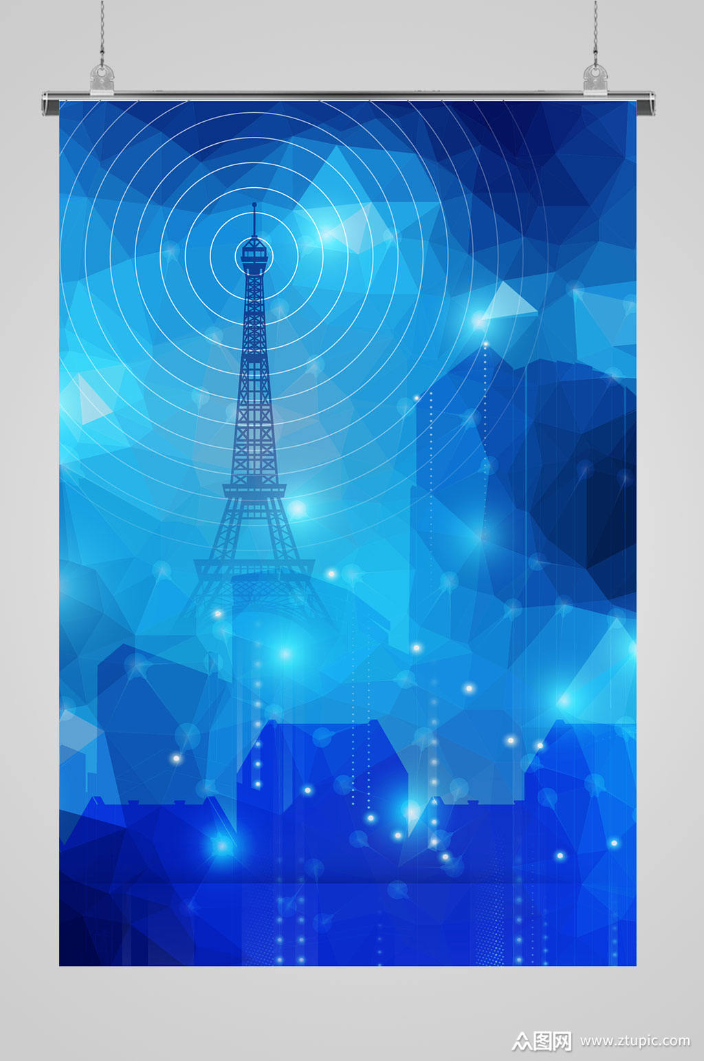 蓝色时尚潮流背景素材