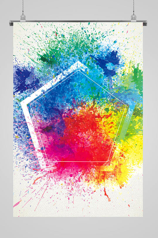 炫酷展板七彩背景-众图网