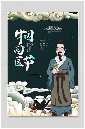 中国国医节传承文化 海报展板