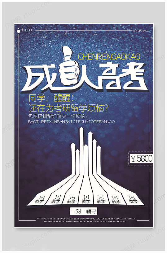 成人高考传统教育海报