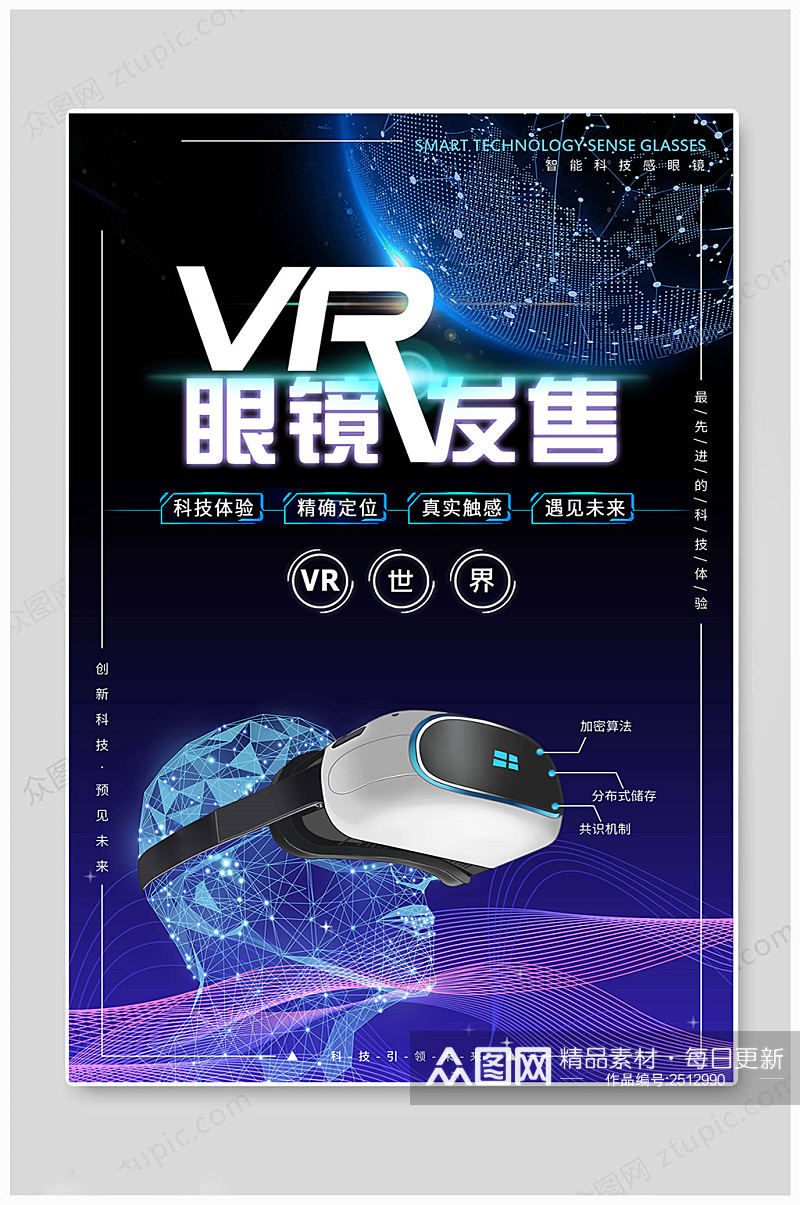 眼镜VR科技海报素材