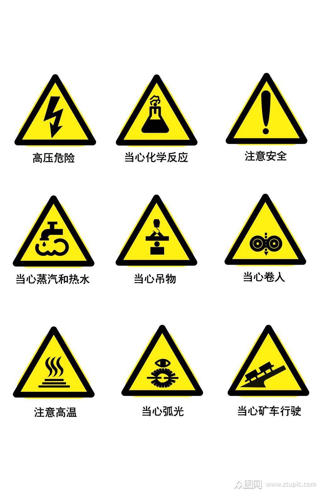 危险标示标志标牌素材