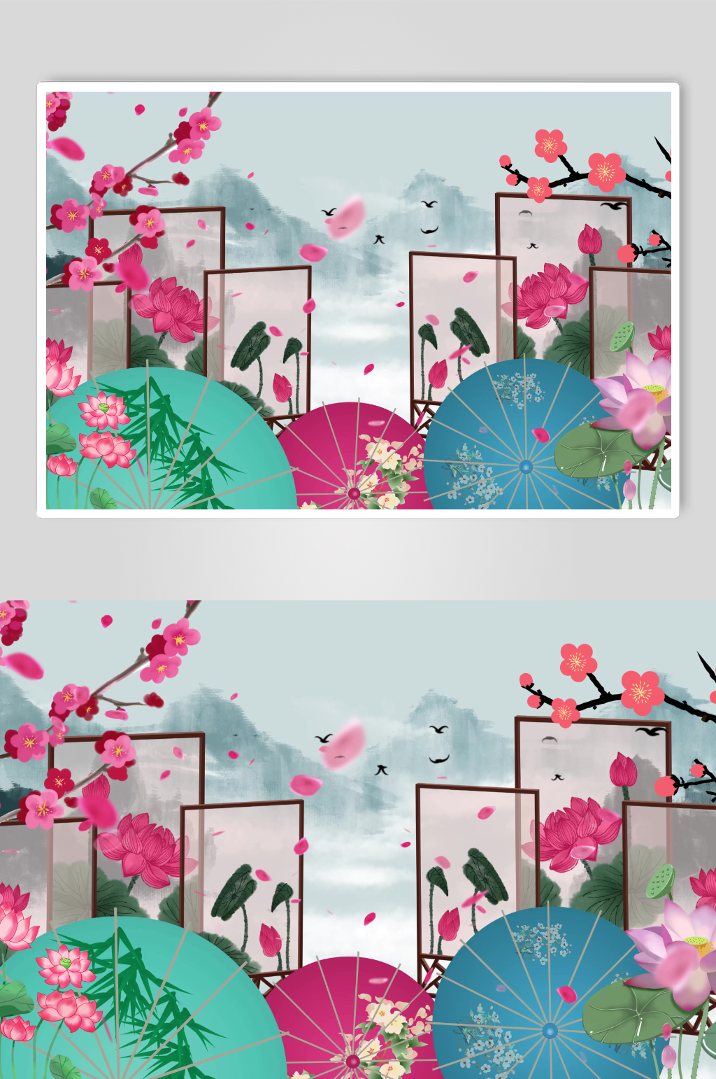中國風古典舞臺背景素材