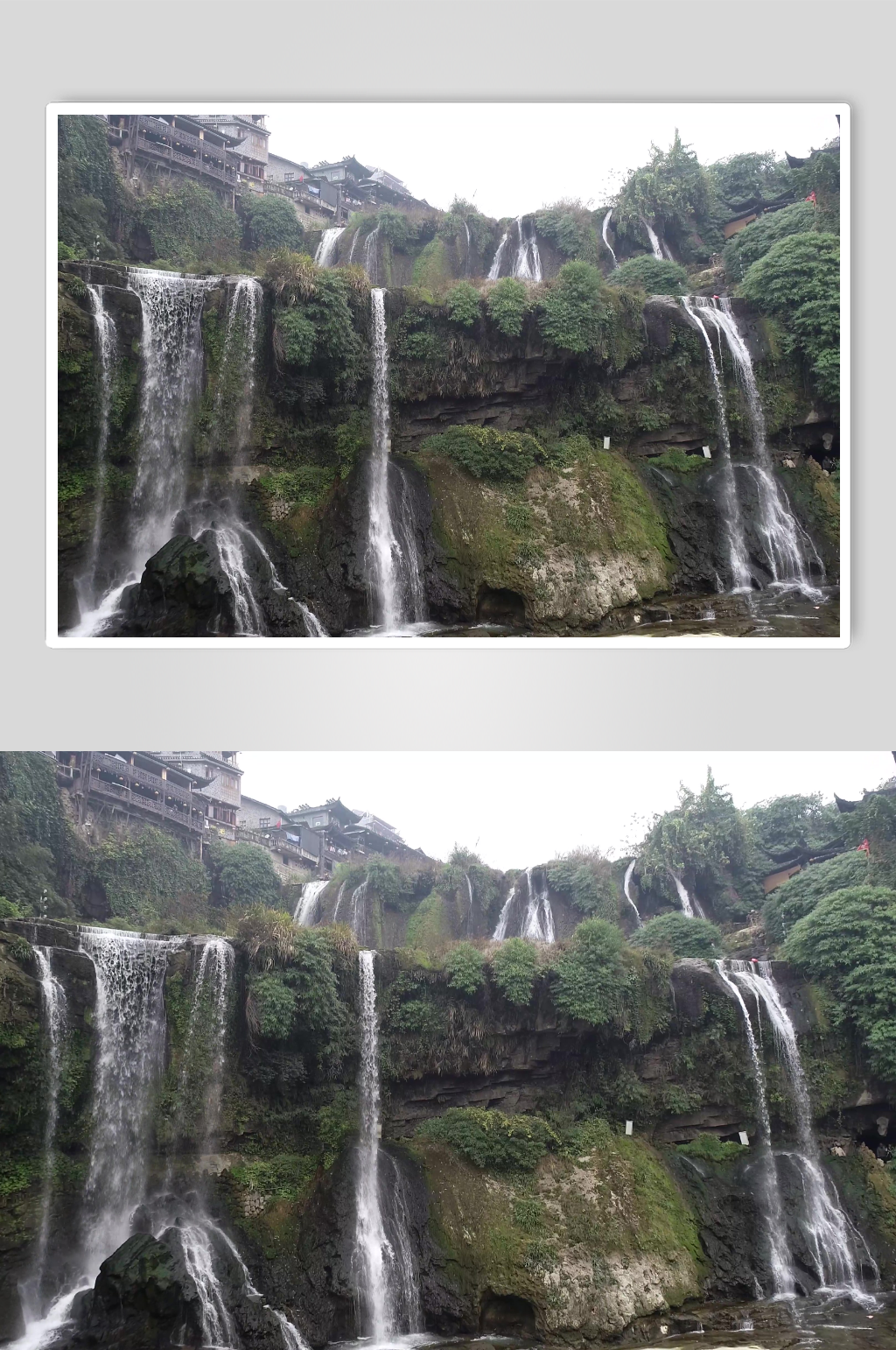 山间壮丽瀑布景观素材