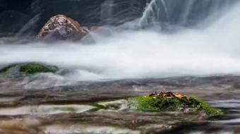 瀑布山水溪流风景素材-众图网
