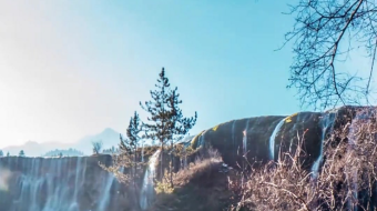 瀑布山水溪流风景素材-众图网