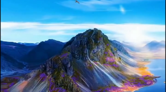 瀑布山水溪流风景素材-众图网