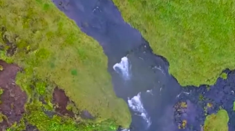 瀑布山水溪流风景素材-众图网