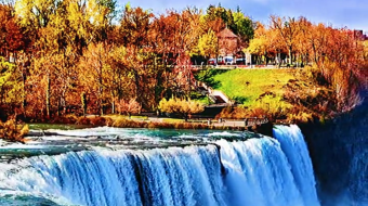 瀑布山水溪流风景素材-众图网