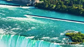 瀑布山水溪流风景素材-众图网