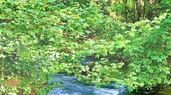 瀑布山水溪流风景素材-众图网