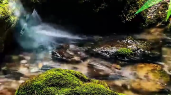 瀑布山水溪流风景素材-众图网