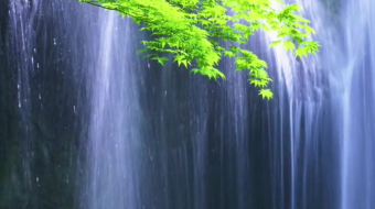 瀑布山水溪流风景素材-众图网