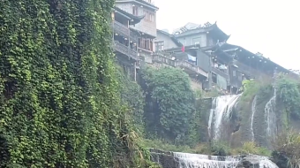 瀑布山水溪流风景素材-众图网