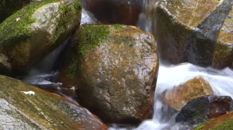 瀑布山水溪流风景素材-众图网