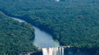 瀑布山水溪流风景素材-众图网