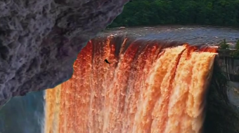 瀑布山水溪流风景素材-众图网