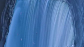 瀑布山水溪流风景素材-众图网