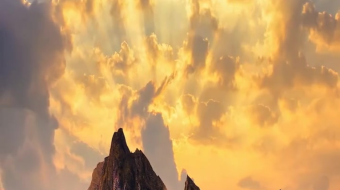 瀑布山水溪流风景素材-众图网