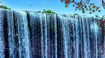 瀑布山水溪流风景素材-众图网