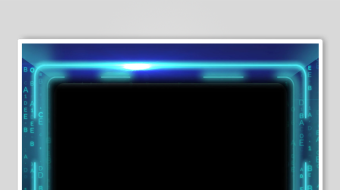 蓝色科技风边框显示屏-众图网