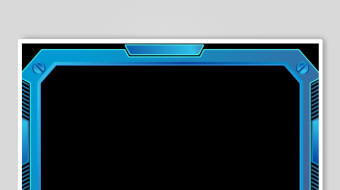 蓝色科技风边框框架-众图网