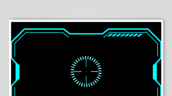 科技感蓝色边框界面元素-众图网