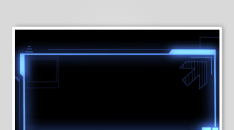 蓝色发光科技边框元素-众图网