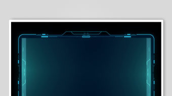 蓝色科技感边框矩形画面-众图网