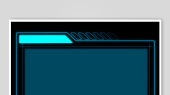 科技感蓝色边框矩形界面-众图网