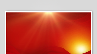 红色光芒下的城市景象-众图网