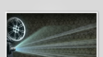 复古电影放映机射出光线-众图网