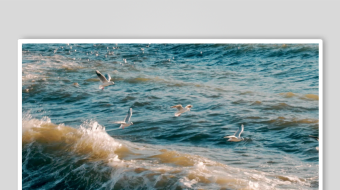 海浪翻涌的壮阔海洋景象-众图网