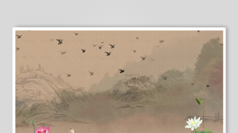 中式禅意水上花卉景观-众图网