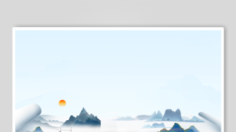 卷轴上的山水风景画面-众图网