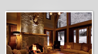 温馨舒适的木质客厅空间-众图网