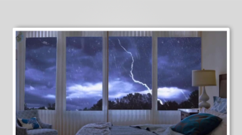 梦幻闪电风景卧室墙画-众图网