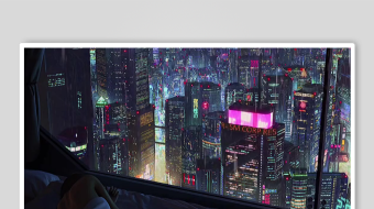 窗边俯瞰璀璨都市夜景-众图网