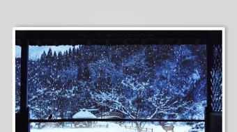 雪夜室内温馨静谧景象-众图网