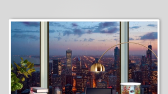 都市窗边办公美景-众图网